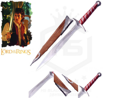 22" Sting Sword of Frodo w/ Scabbard in just $69 (Battle Ready D2 Steel & Spring Steel Versions Available) from Lord of The Rings-Red