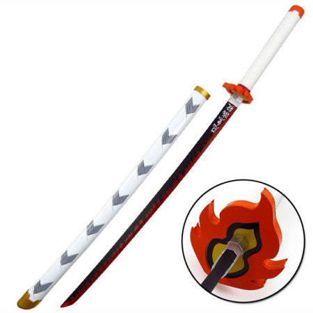 Nichirin Sword in Just $88 (Japanese Steel is Available) of Rengoku Kyojuro from Demon Slayer Type IV | Japanese Samurai Sword
