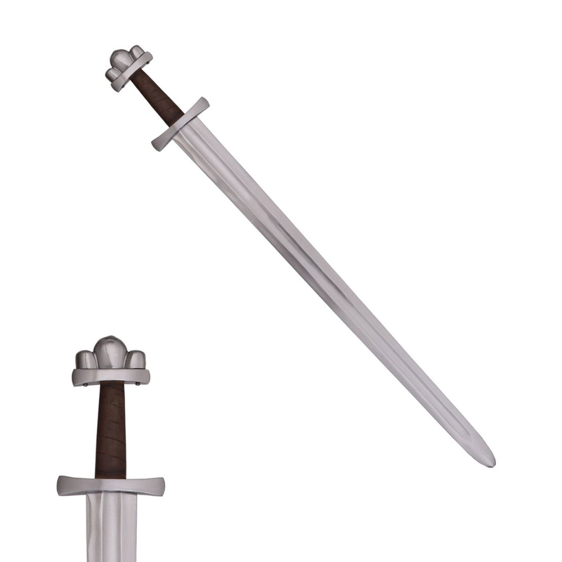 34" Full Tang Viking Tri lobbed Carolingian Type Sword (Spring Steel & D2 Steel Battle ready are available) with Scabbard-Black